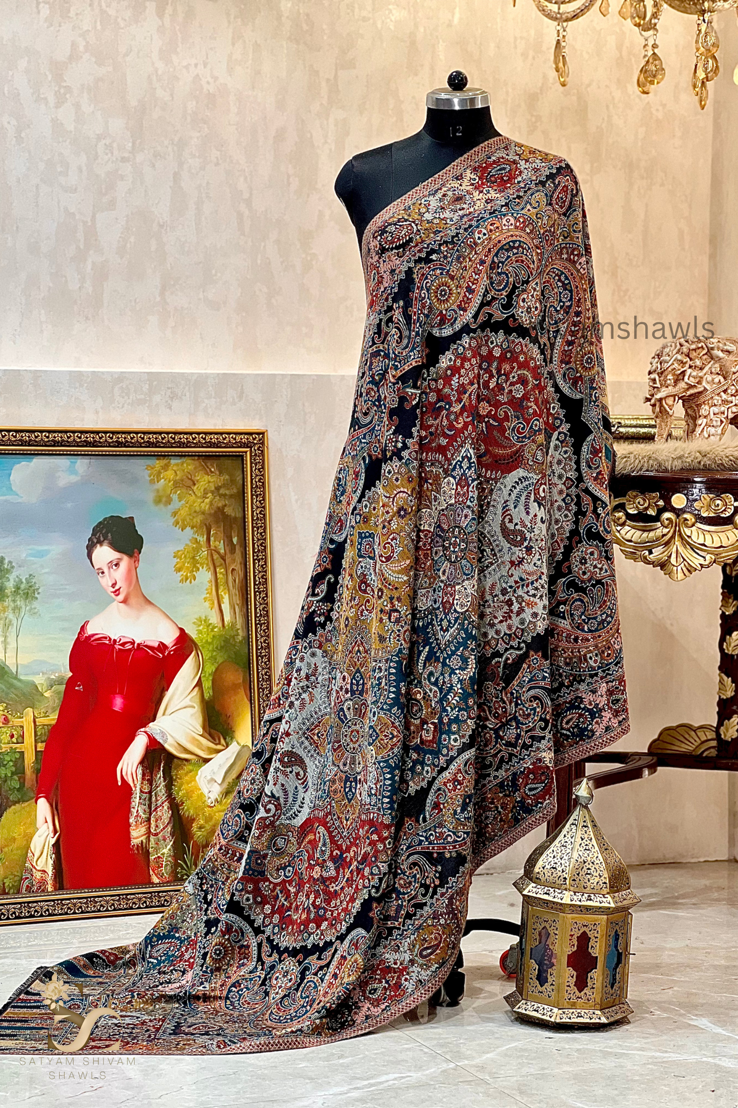 pure wool paisely multi kani design women shawl