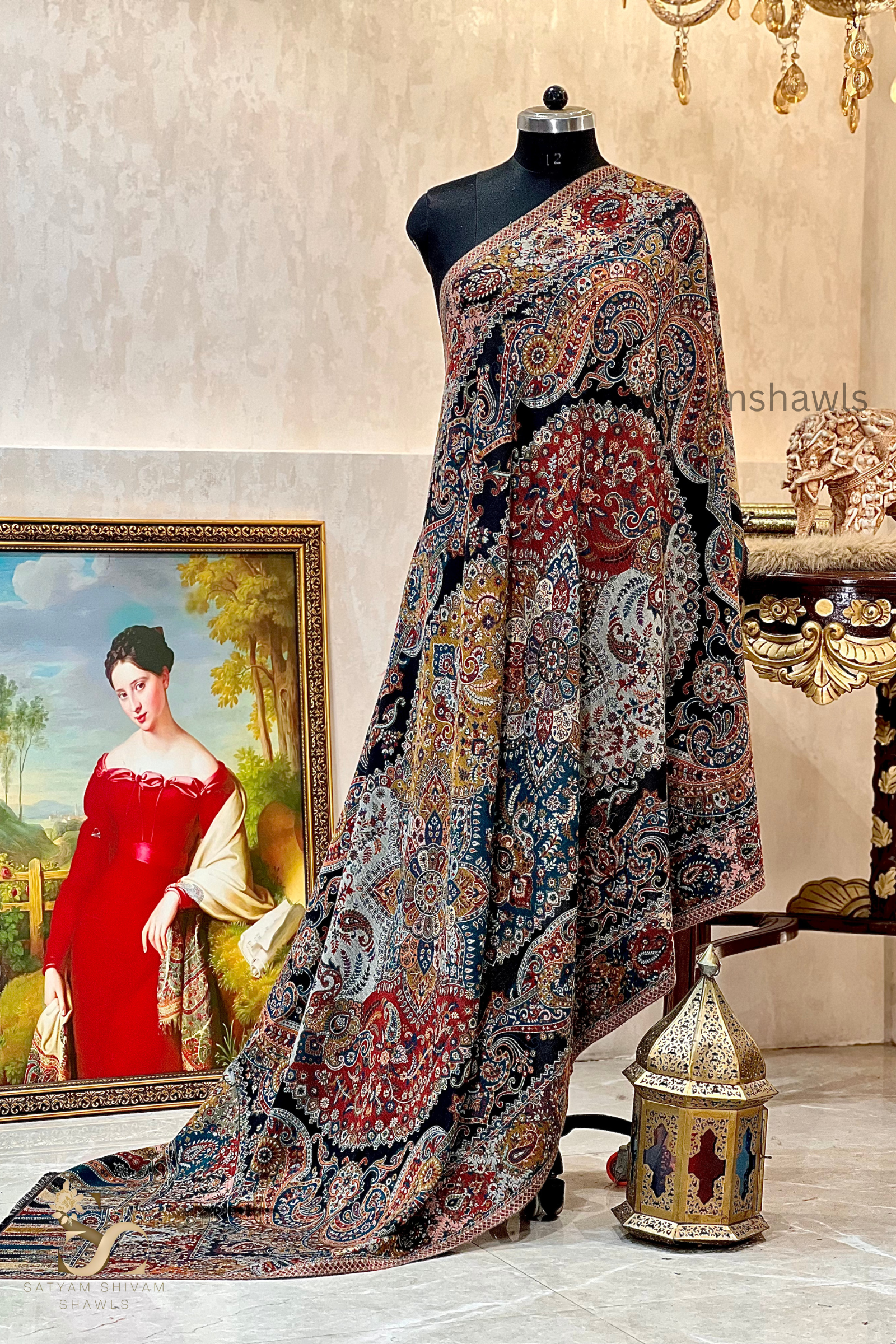 pure wool paisely multi kani design women shawl