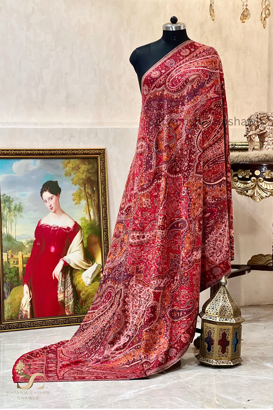pure wool paisely multi kani design women shawl