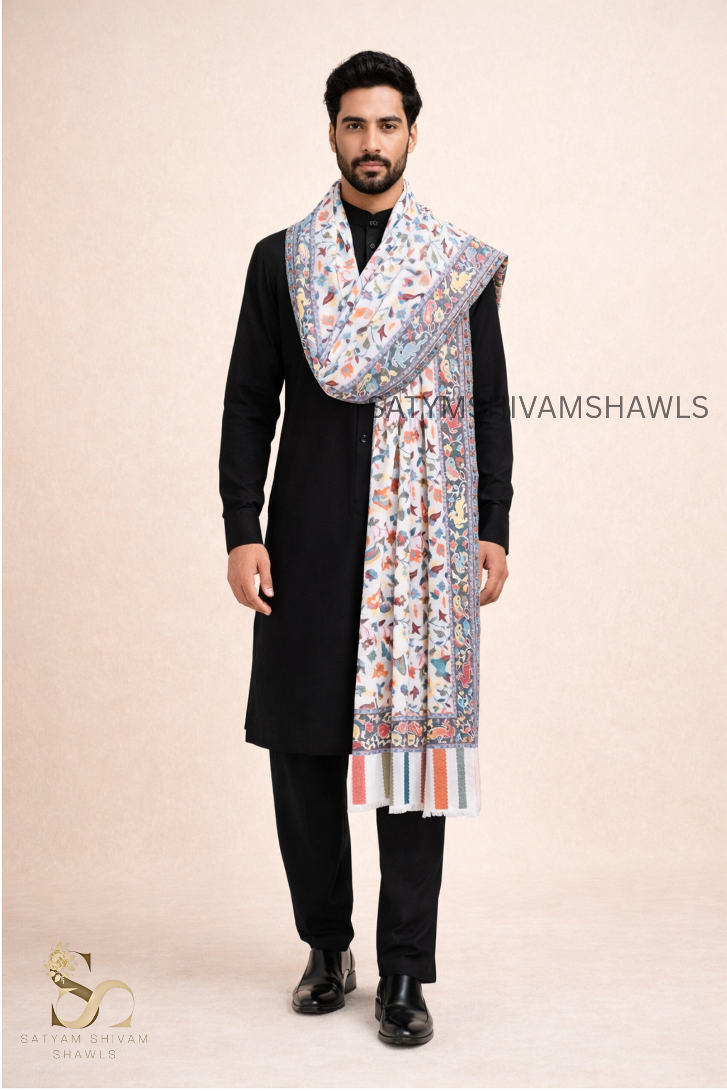 Fine wool pashmina 12 count autentic kani lohi ,big size