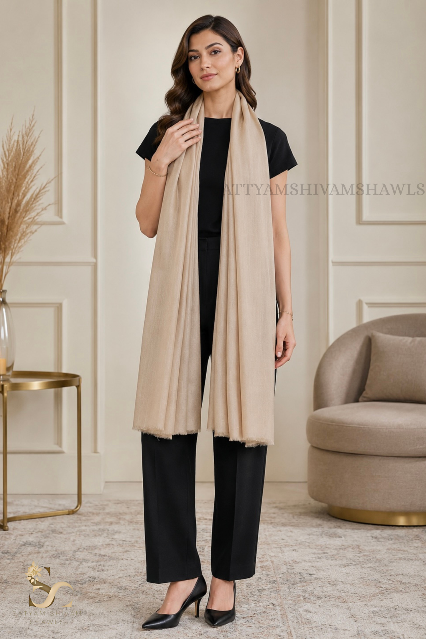 WOMENS PURE WOOL SHAWL ,SOLID PLAIN DESIGN,,LIGHT