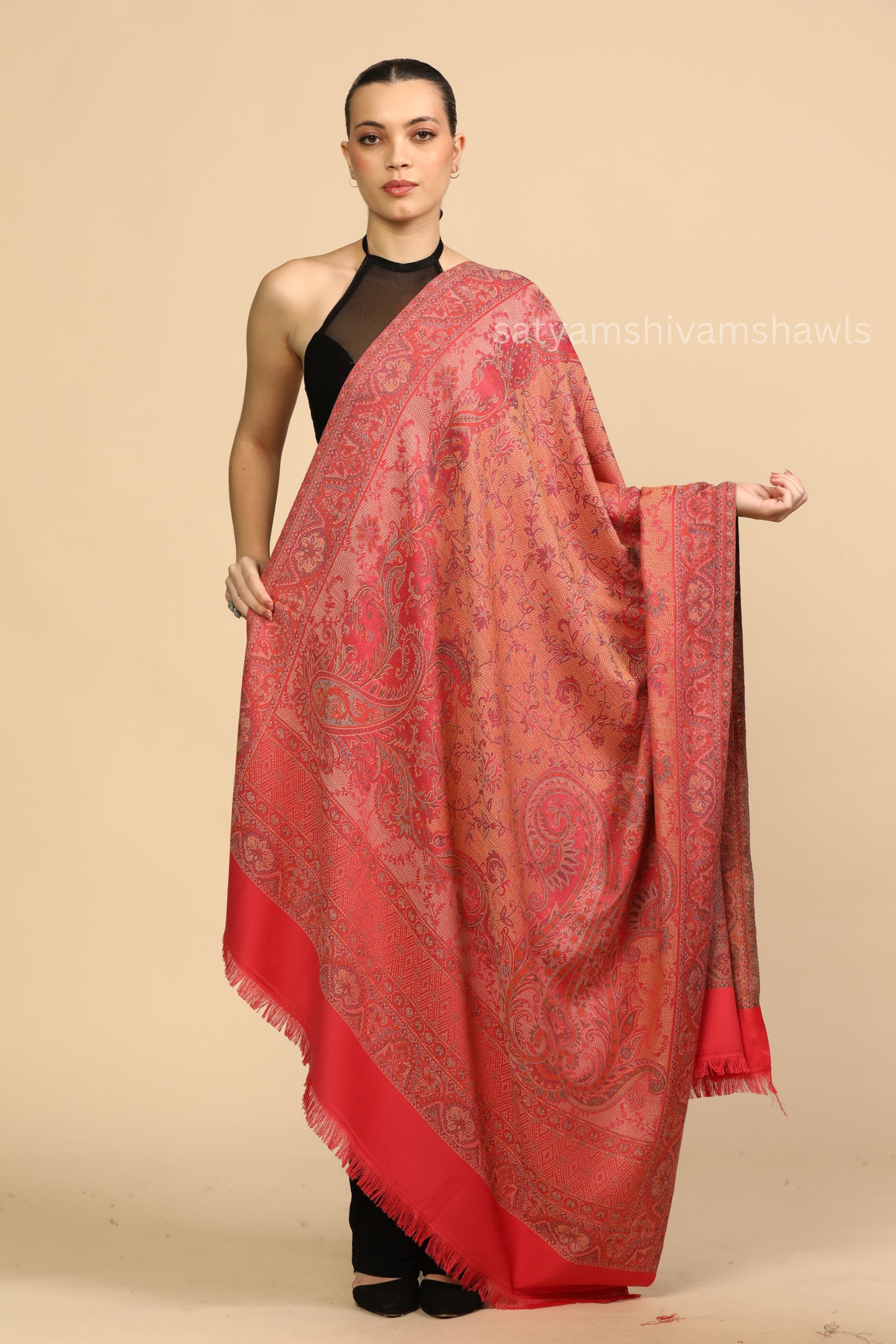 Gul-e-Rose jamawar kani women shawl