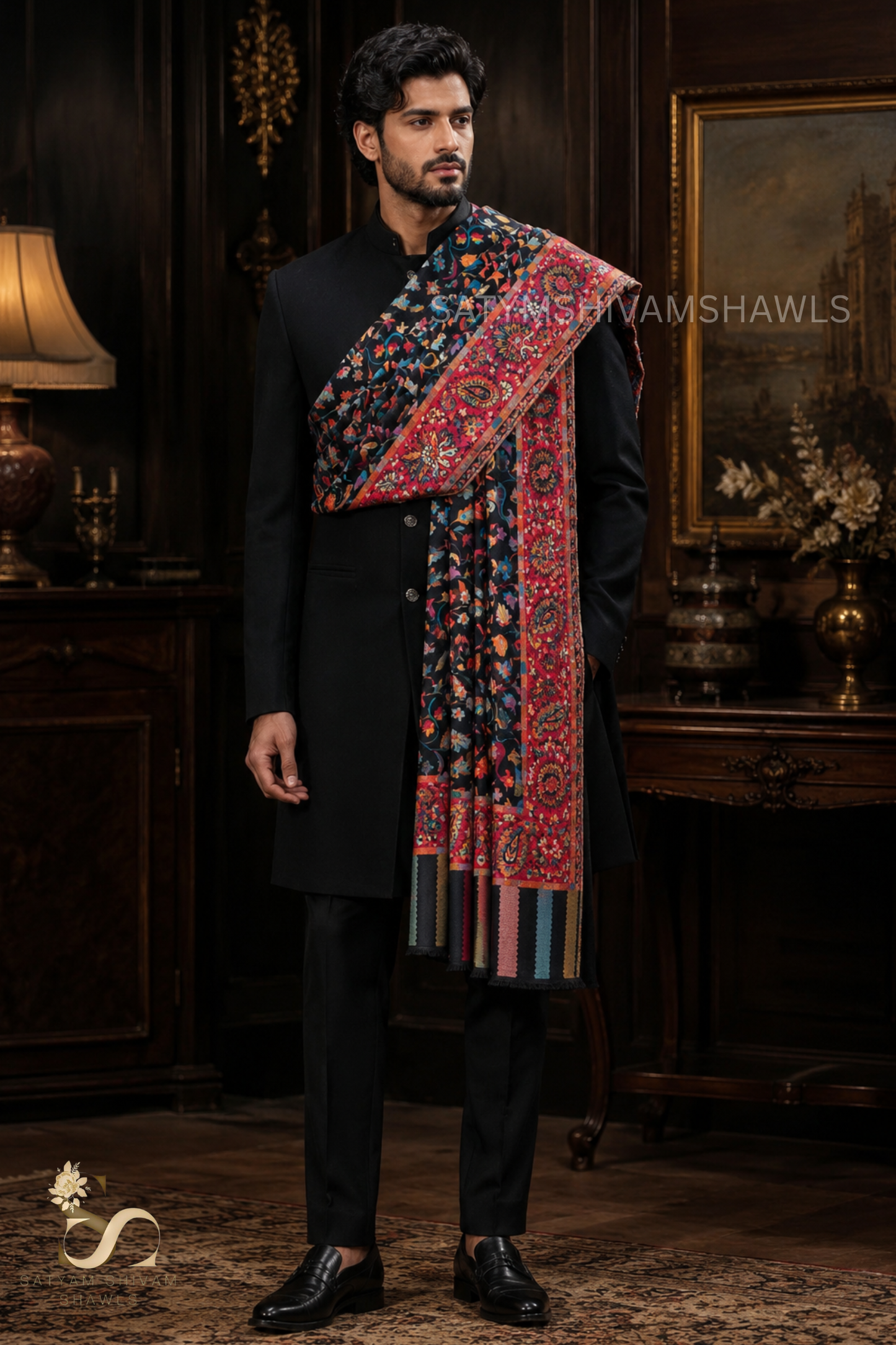 Fine wool pashmina 12 count autentic kani lohi ,big size