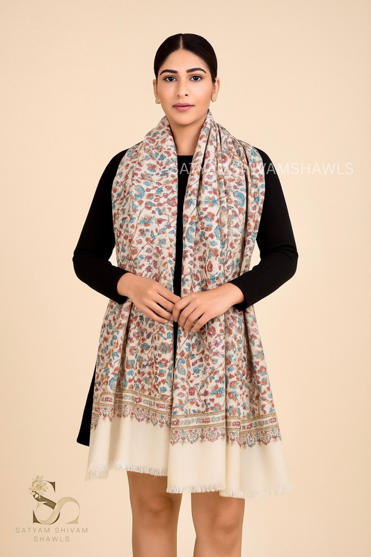 pure wool multi authentic kani design stole