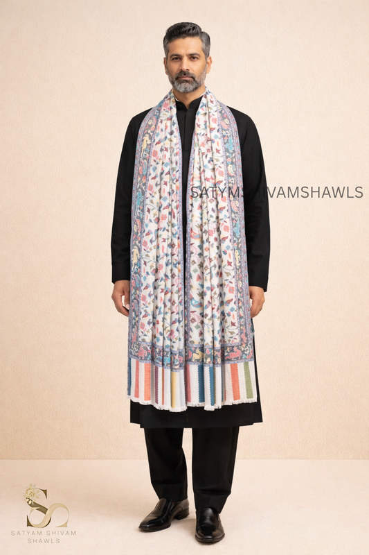 Fine wool pashmina 120 count authentic kani lohi ,big size