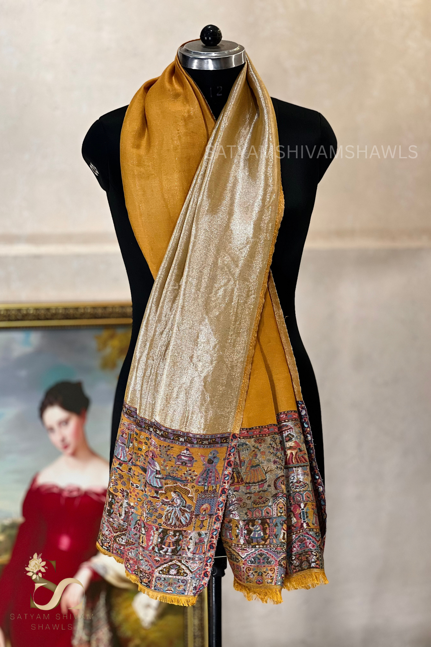 Twilight moonlight reversible kani palla stole, soft & warm