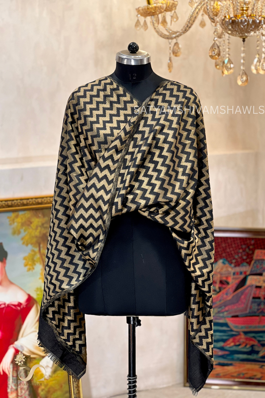Twilight moonlight reversible zigzag design stole