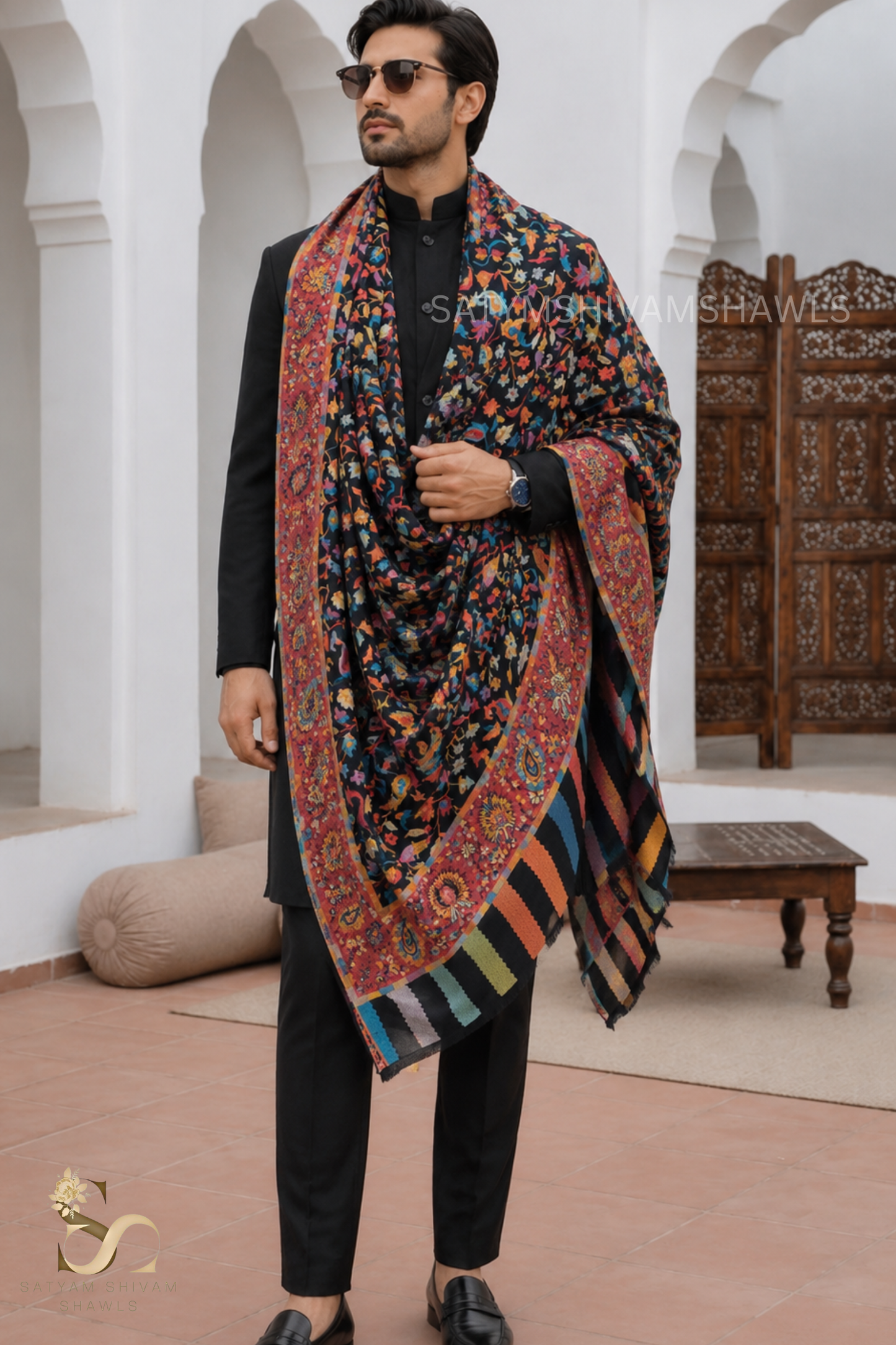 Fine wool pashmina 12 count autentic kani lohi ,big size