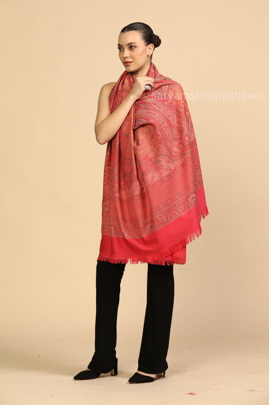 Gul-e-Rose jamawar kani women shawl