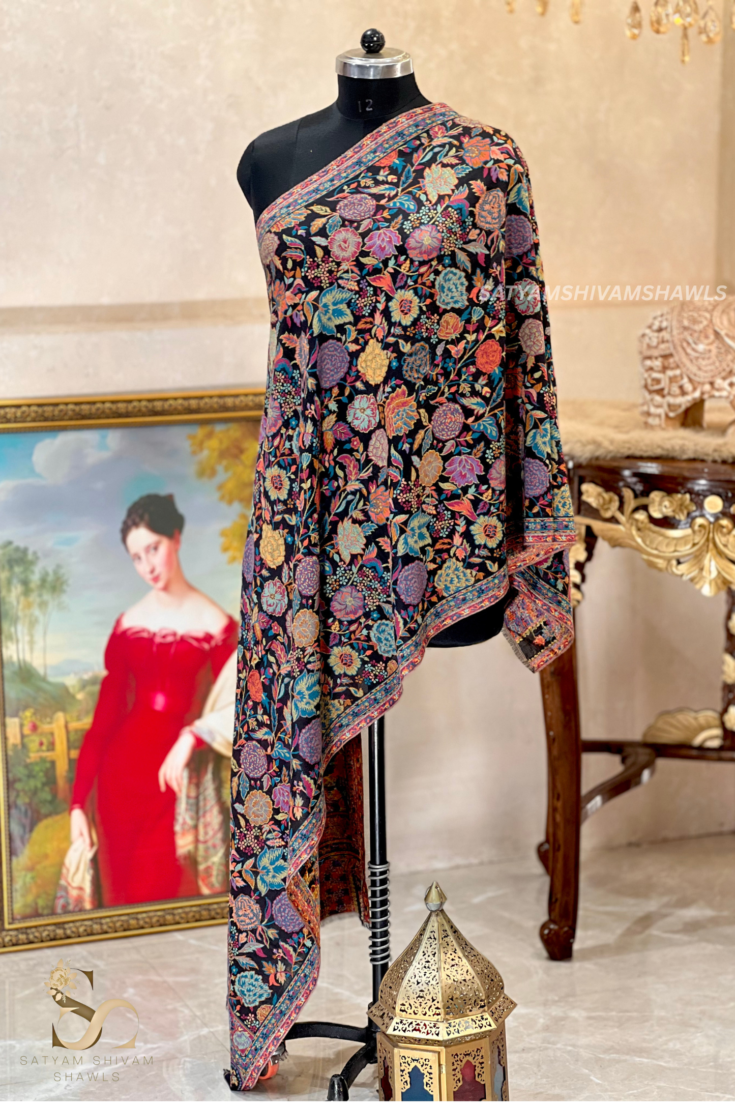 noor-e-kani multi pure wool stole