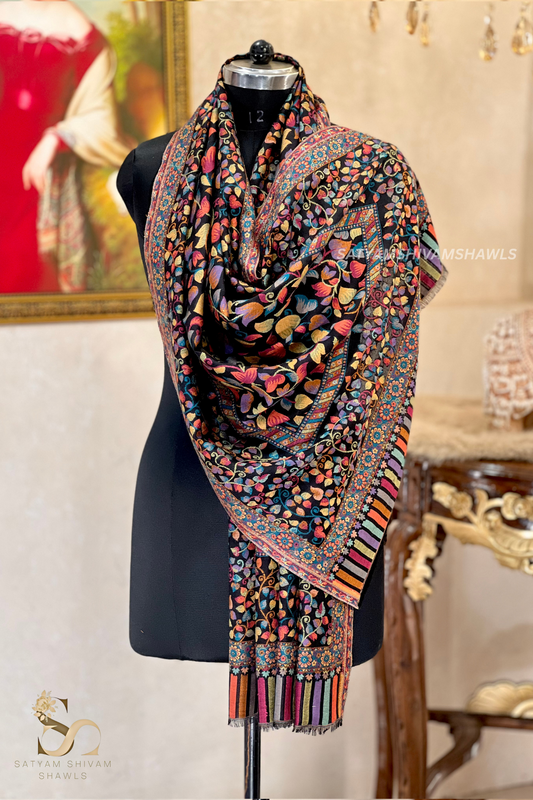 noor-e-kani multi pure wool stole
