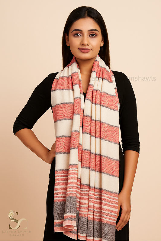 pure wool strips design stole,soft and warm
