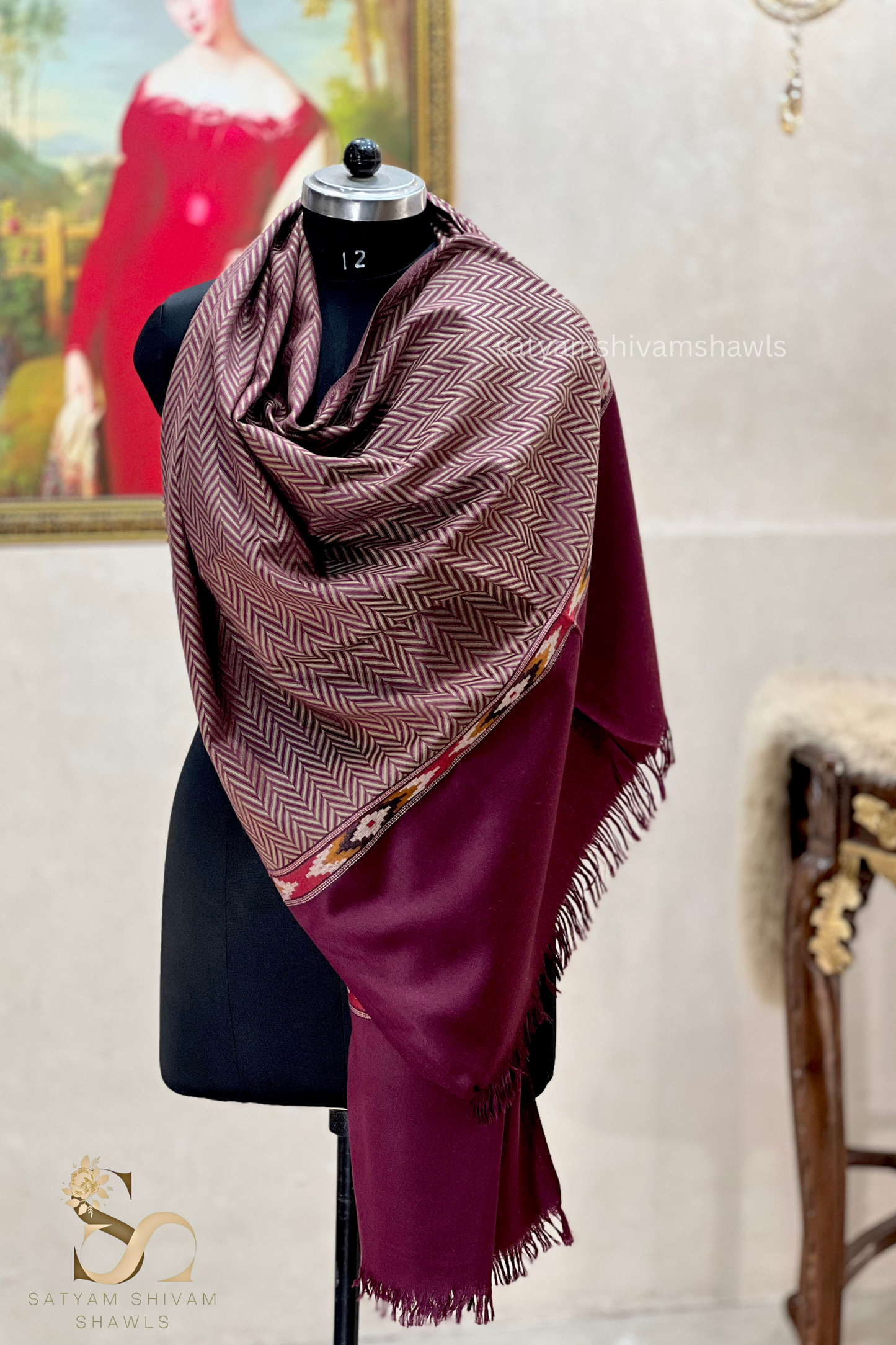 pure wool zigzag kulu palla stole