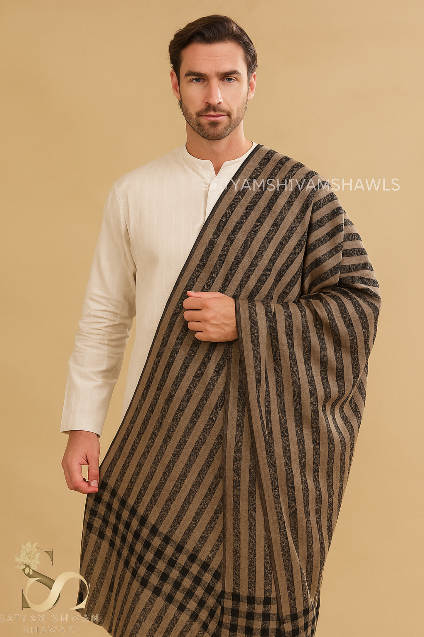 HIS AND HER SET OF MENS & WOMEN FINE WOOL CHECK STOLE