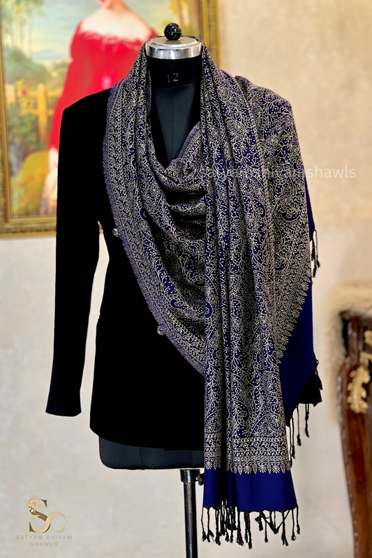pure wool zari weaved stole