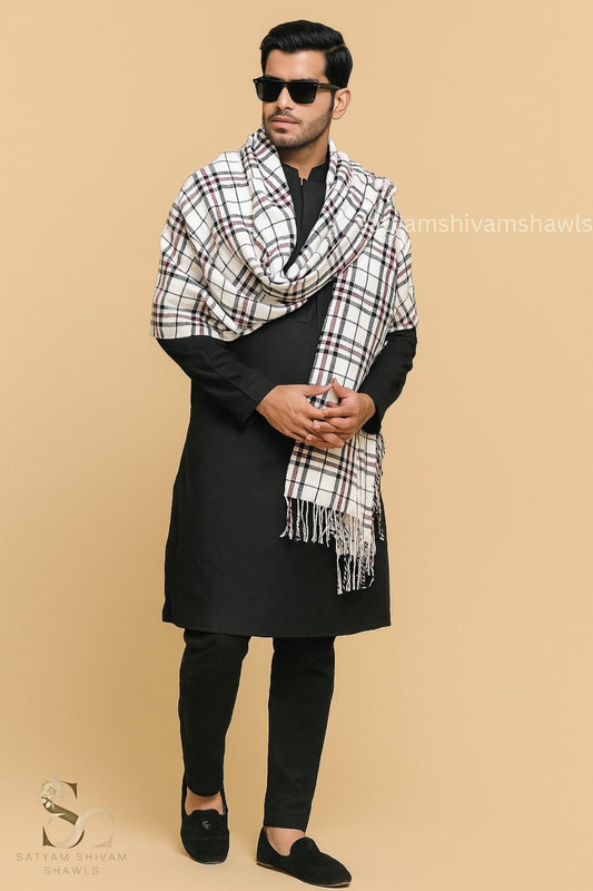 Heritage checks design mens stole