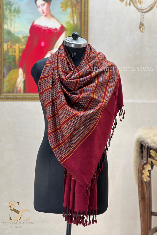 pure wool multi strips stole