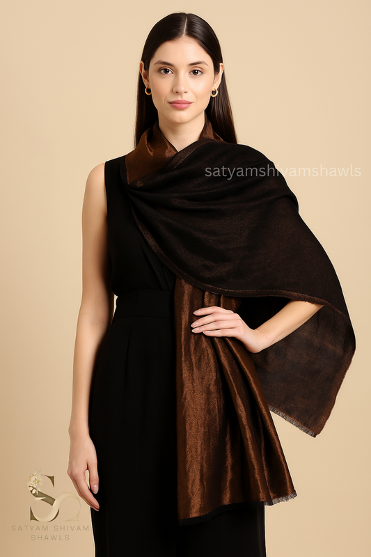 Twilight Collection, Metallic Thread Weave, Fine Wool, black ,gold