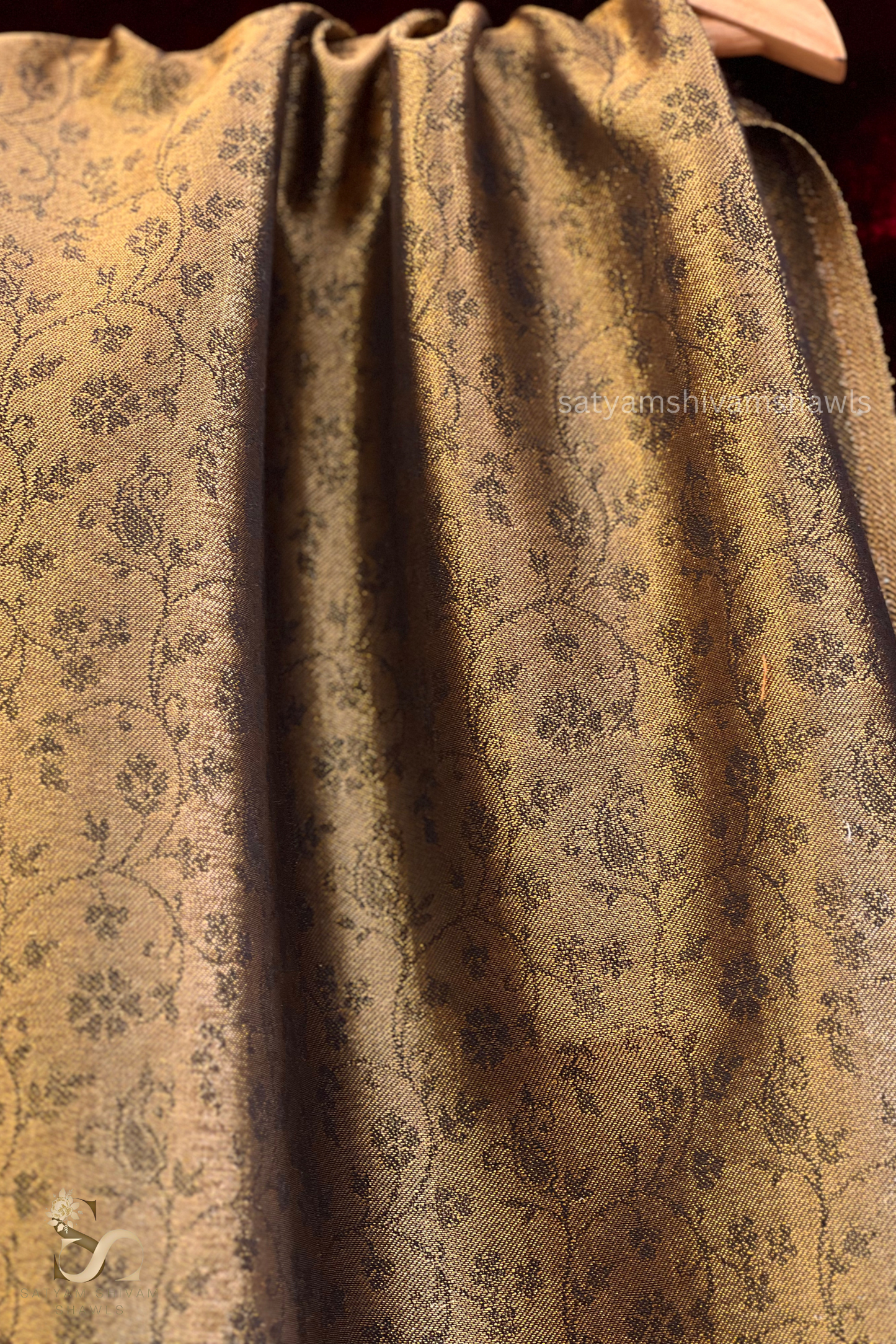 "TWILIGHT NOOR-E-MUGHAL" PALLA DESIGN PASHMINA WOOL STOIE