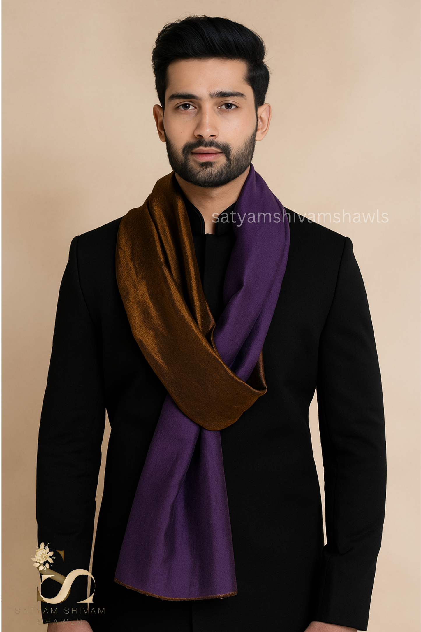 Twilight reversible Collection, Metallic Thread Weave, Fine Wool,
