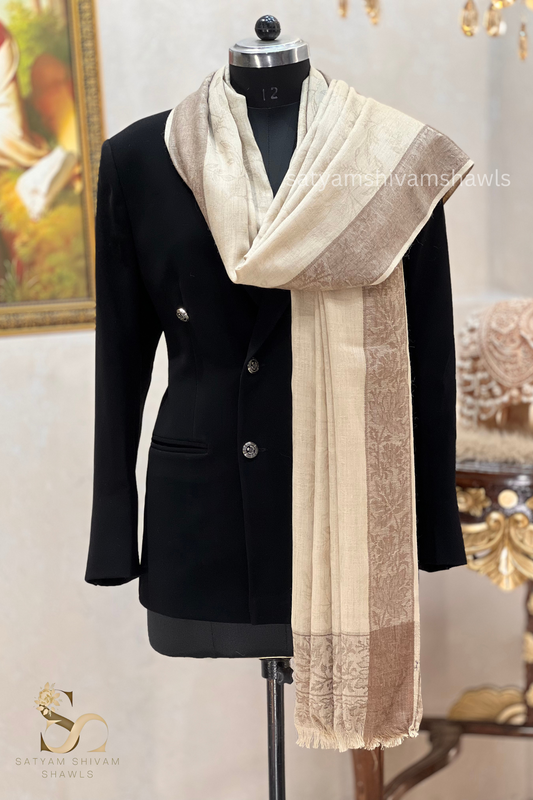 PURE WOOL SELF STRIPS WITH BORDER DESIGN SHAWL,WARM & SOFT,