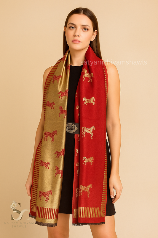 Twilight reversible horse moonlight design stole